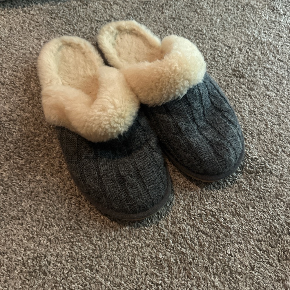 Cozy Gray and Cream Women's Slippers